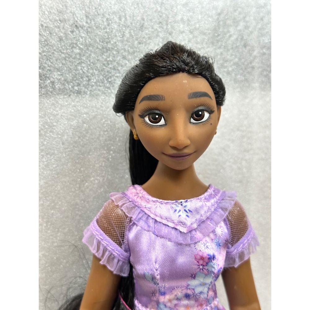 Disney Encanto Isabela Madrigal Doll Purple Floral Dress‎ Long Hair Long Dress